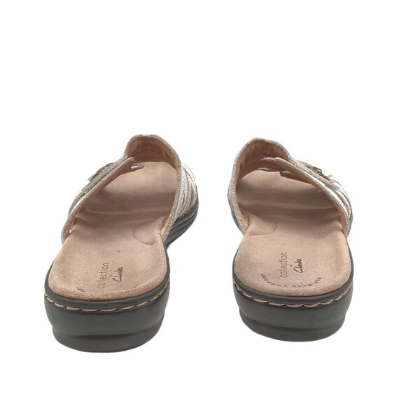 Clarks Leisa Grace Sandals Womens 7.5 White Leather Adjustable Straps Comfort - Picture 4 of 5